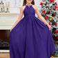 Halter Floor-Length Chiffon Junior Bridesmaid Dress