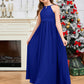 Halter Floor-Length Chiffon Junior Bridesmaid Dress