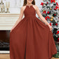 Halter Floor-Length Chiffon Junior Bridesmaid Dress