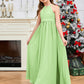 Halter Floor-Length Chiffon Junior Bridesmaid Dress