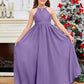 Halter Floor-Length Chiffon Junior Bridesmaid Dress