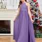 Halter Floor-Length Chiffon Junior Bridesmaid Dress