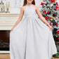 Halter Floor-Length Chiffon Junior Bridesmaid Dress