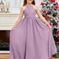 Halter Floor-Length Chiffon Junior Bridesmaid Dress