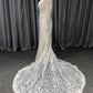 Lace With Beading V Neck and V back Long Sleeves  Wedding Dress With Train C0002