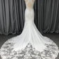 Lace Straps Mermaid V-neck  Wedding Dress With Train C0003