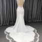 Round Neck Sleeveless Lace Appliques  Mermaid Wedding Dress With Train C0006