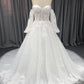 Sweetheart Neck  Off The Should Lace Appliques A-line  Wedding Dress With Train C0008