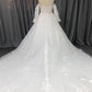 Sweetheart Neck  Off The Should Lace Appliques A-line  Wedding Dress With Train C0008