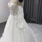 Sweetheart Neck  Off The Should Lace Appliques A-line  Wedding Dress With Train C0008