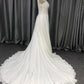 Cap sleeves V Neck  Lace With Beads  A-line  Wedding Dress With Train C0011