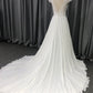 Cap sleeves V Neck  Lace With Beads  A-line  Wedding Dress With Train C0011