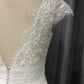 Cap sleeves V Neck  Lace With Beads  A-line  Wedding Dress With Train C0011