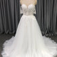 Sweetheart Neck Tulle With  Lace Appliques Wedding Dress With Train C0012