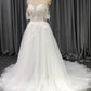 Sweetheart Neck Tulle With  Lace Appliques Wedding Dress With Train C0012