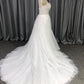 Sweetheart Neck Tulle With  Lace Appliques Wedding Dress With Train C0012