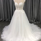 Sweetheart Neck Tulle With  Lace Appliques Wedding Dress With Train C0012