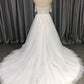 Sweetheart Neck Tulle With  Lace Appliques Wedding Dress With Train C0012