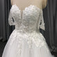 Sweetheart Neck Tulle With  Lace Appliques Wedding Dress With Train C0012