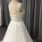 Sweetheart Neck Tulle With  Lace Appliques Wedding Dress With Train C0012