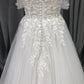 Sweetheart Neck Tulle With  Lace Appliques Wedding Dress With Train C0012