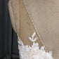 V Neck Tulle With  Lace Appliques A-line Wedding Dress With Train C0013