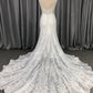 Straps Lace With Beads  Mermaid  Wedding Dress With Train C0014
