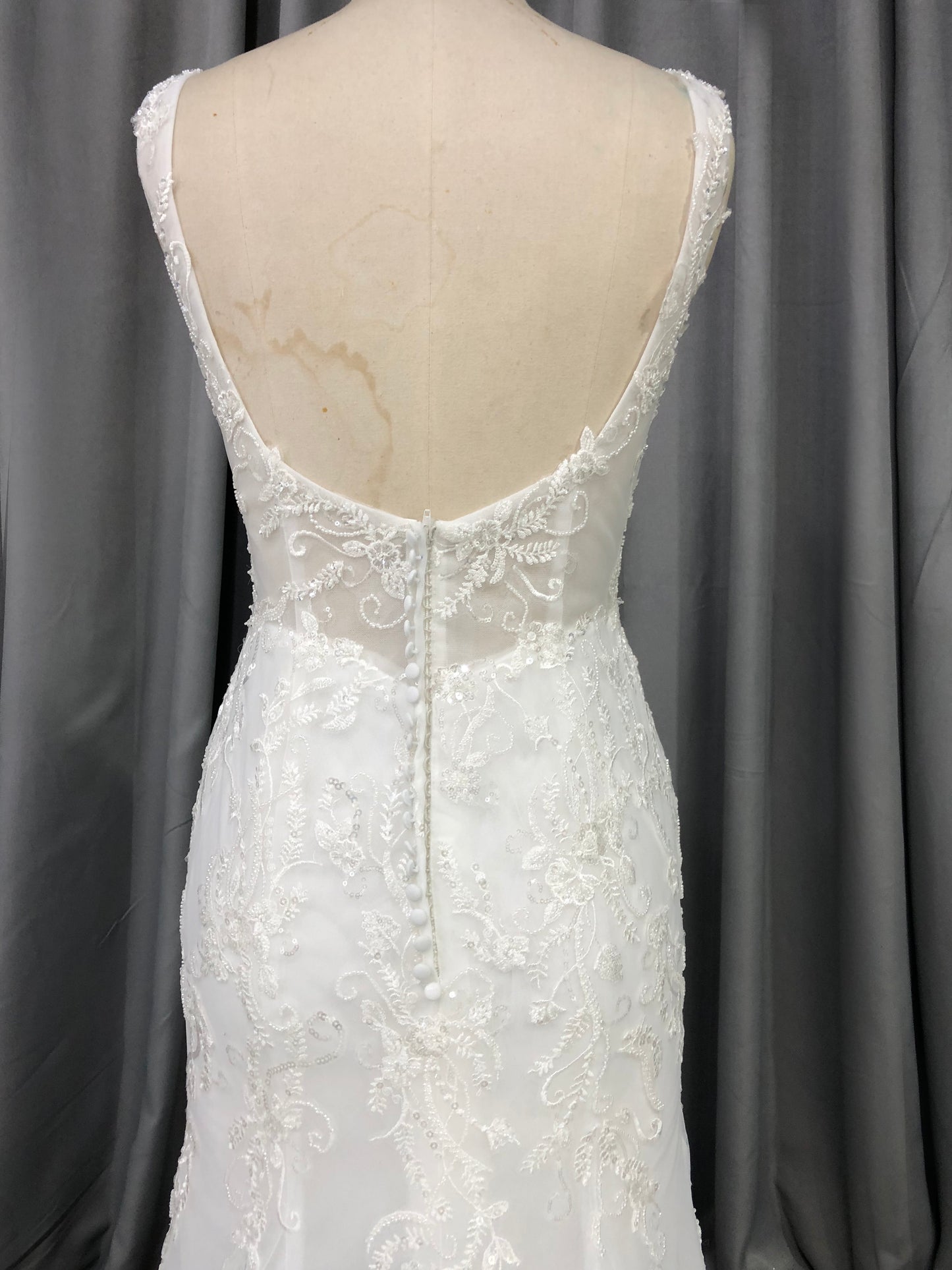 Straps Lace With Beads  Mermaid  Wedding Dress With Train C0014