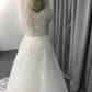 Straps Tulle With Lace Appliques A-line Wedding Dress With Train C0015