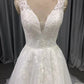 Straps Tulle With Lace Appliques A-line Wedding Dress With Train C0015