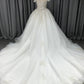 Sweetheart Neck Off The Should  Tulle With Lace Appliques A-line Wedding Dress With Train C0016