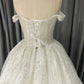 Sweetheart Neck Off The Should  Tulle With Lace Appliques A-line Wedding Dress With Train C0016