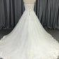 Round Neck Tulle With  Lace  Appliques A-line Wedding Dress With Train C0018