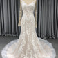 Long sleeves  Lace  Mermaid  Wedding Dress With Train C0019