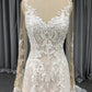 Long sleeves  Lace  Mermaid  Wedding Dress With Train C0019
