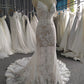 Lace Spaghetti Straps Mermaid  Wedding Dress With Train C0020