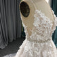 Lace Spaghetti Straps  V Neck A-line  Wedding Dress With  Sweep Train C0023