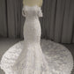 Sweetheart Neck Off The Should  Mermaid Wedding Dress With  Long Train C0024