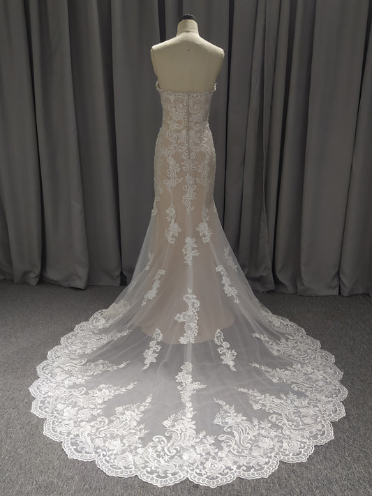 Sweetheart Neck Lace Mermaid Wedding Dress With  Train C0026