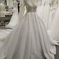 High Neck One Should Lace A-line  Wedding Dress With  Train C0027