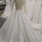 High Neck One Should Lace A-line  Wedding Dress With  Train C0027