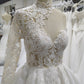 High Neck One Should Lace A-line  Wedding Dress With  Train C0027