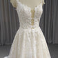 Spaghetti Straps Tulle With Lace A-line  Wedding Dress With  Train C0028