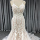 Spaghetti Straps Tulle With Lace Mermaid  Wedding Dress With  Train C0029