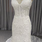 Sweetheart Neck  Lace Mermaid  Wedding Dress With  Train C0030