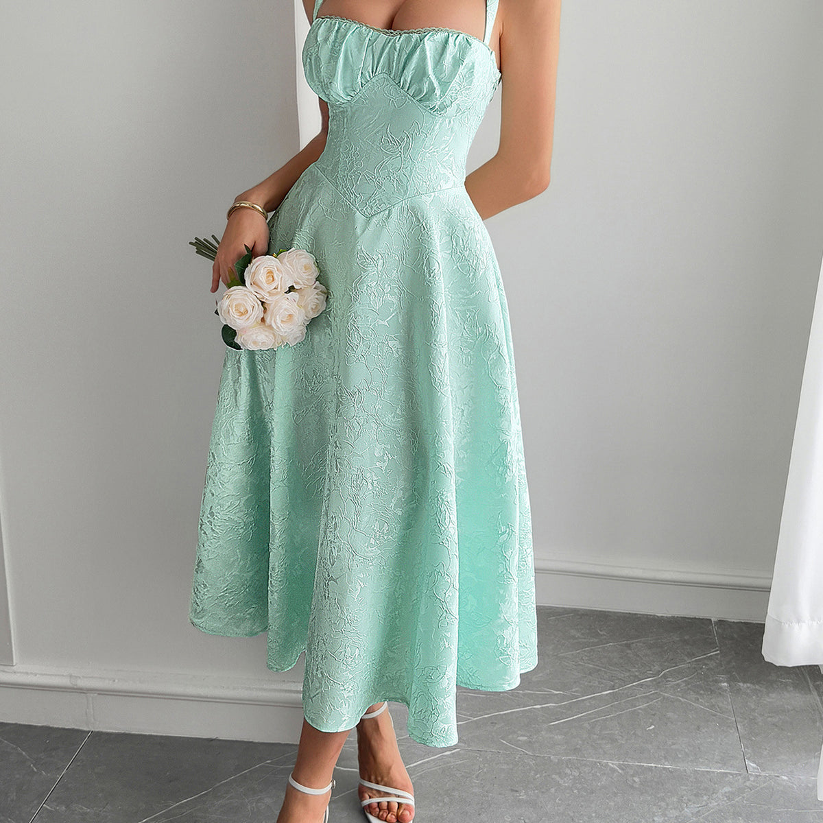 mint green spring dresses Mint Green Straps A-Line Wedding Guest Dress, Mint_Green / S