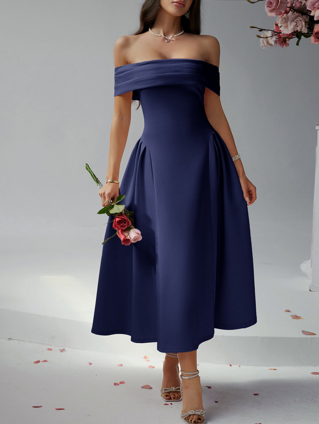 strapless navy blue cocktail dress Evonne Strapless Mini Dress