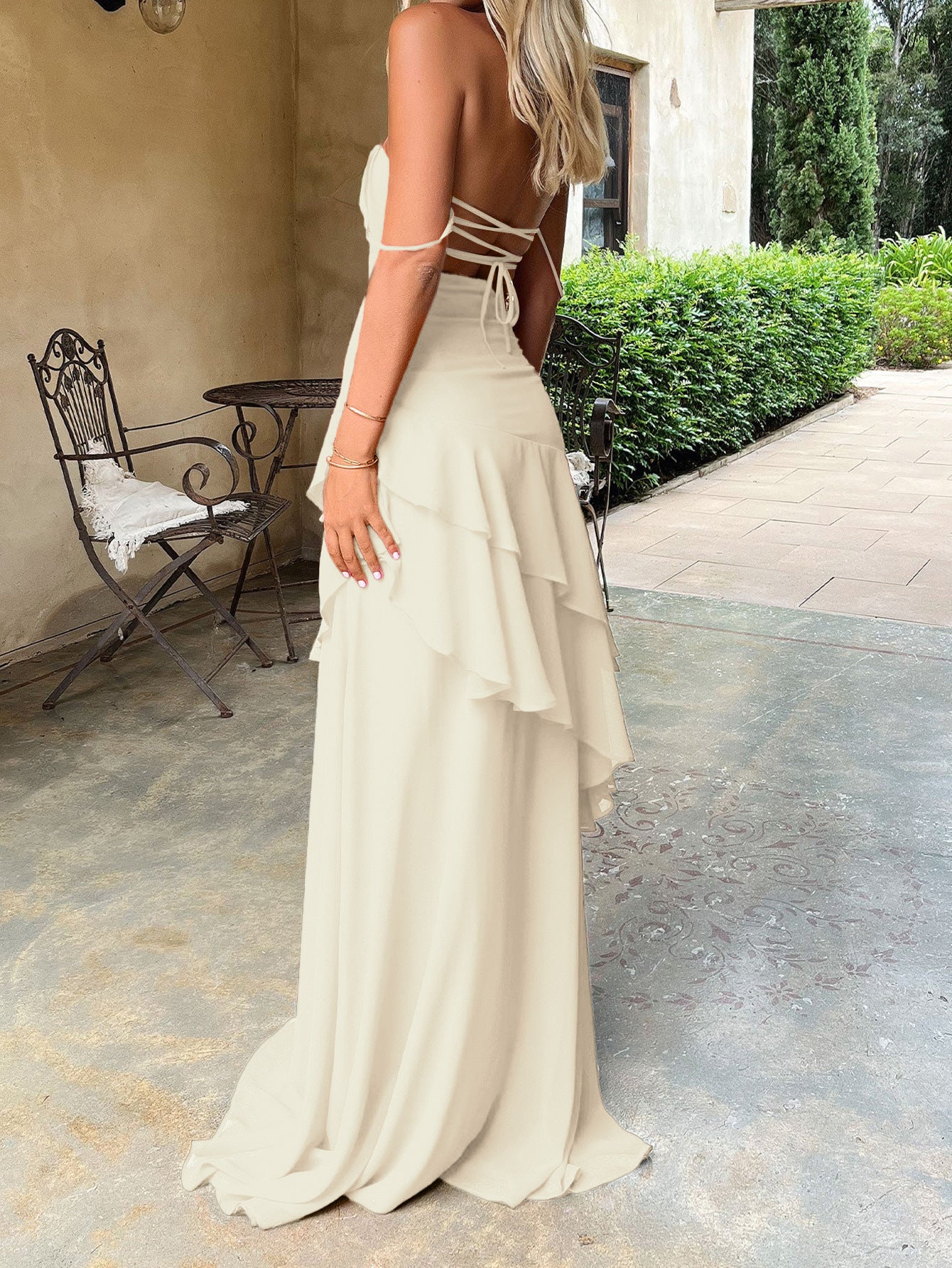 Spaghetti Straps Sweetheart Apricot Wedding Guest Dress with Ruffles Side