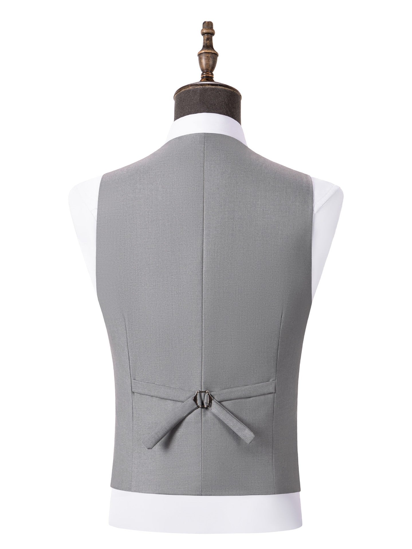 Elegant Double Breasted Vest 3 Pieces Solid Color Slim Fit Men's Suits