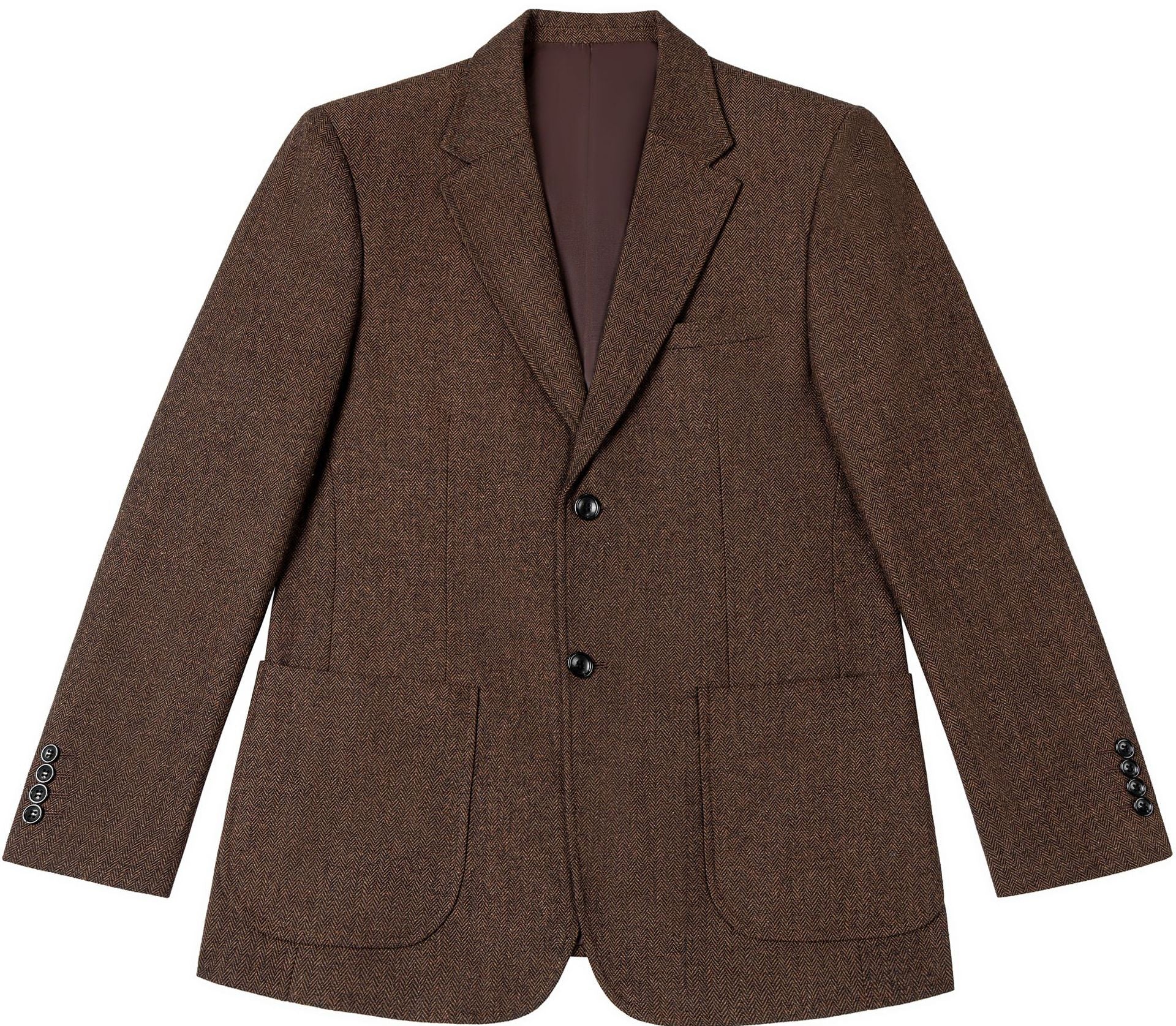 Classic Single Breasted Herringbone 3 Pieces Suits Slim Fit Men's Suit